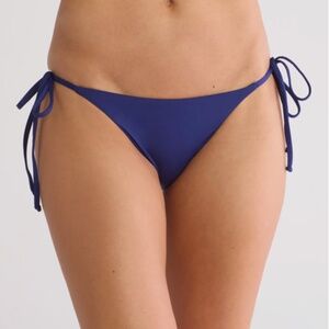 Becca Side Tie Bikini Swim Bottoms Blue Small